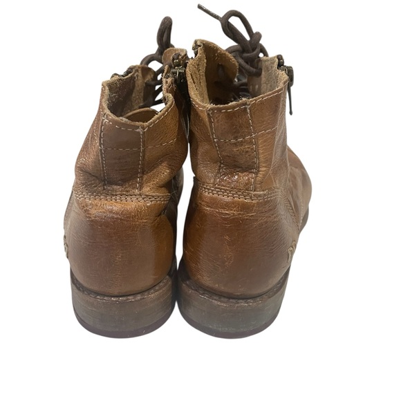 Bed Stu Tan Leather Lace-Up Boots